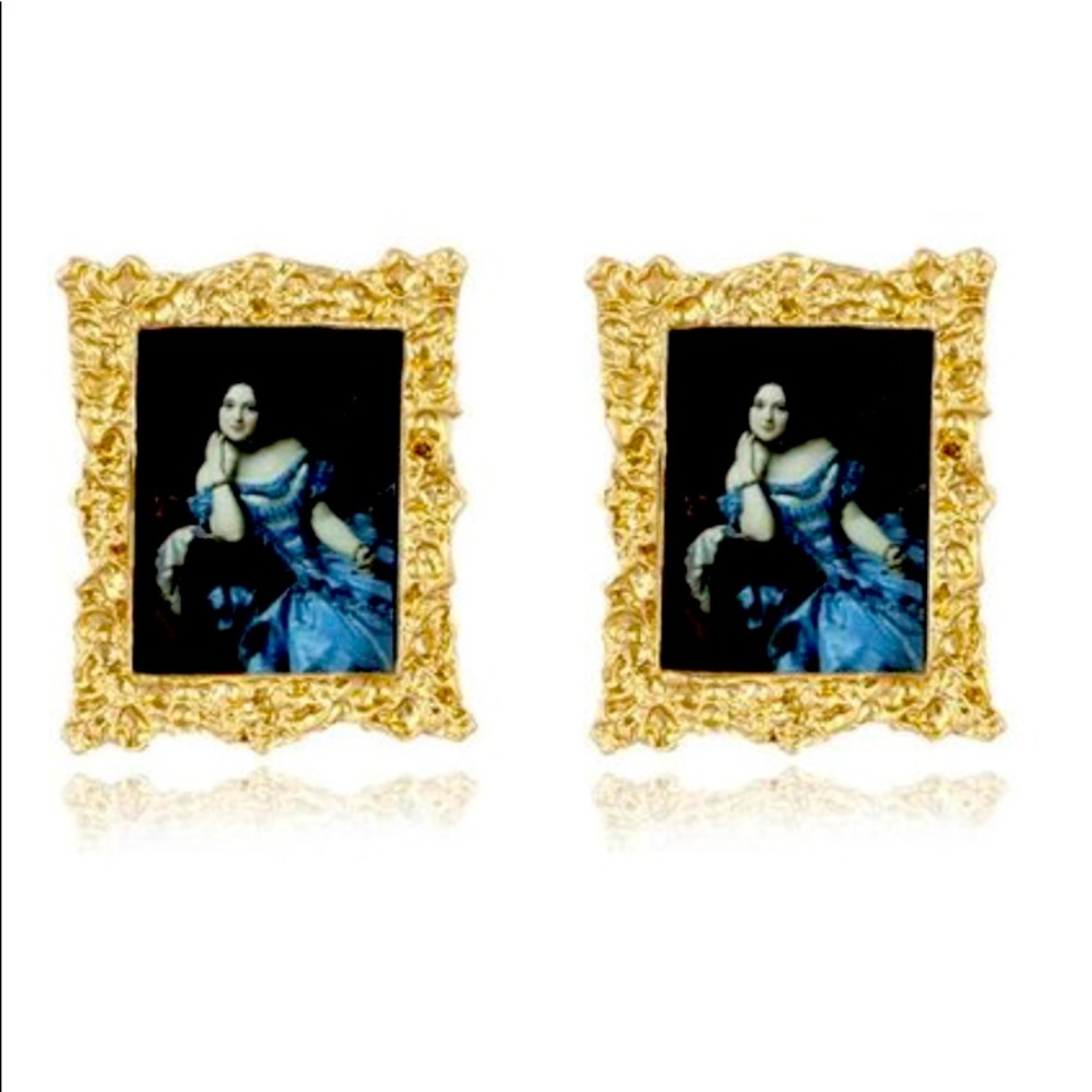 Victorian picture frame earrings